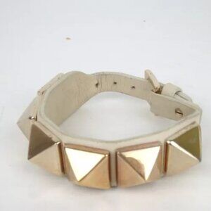 Authentic Valentino Garavani Rock studs bracelet leather/metal [Used]